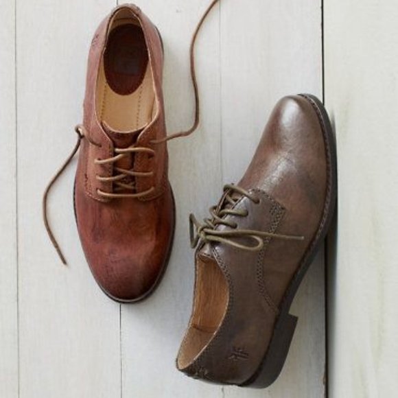 Frye Anna Oxford Antique/Vintage Brown Leather Ankle Low Cut Lace Up Daily Shoe - Picture 6 of 16